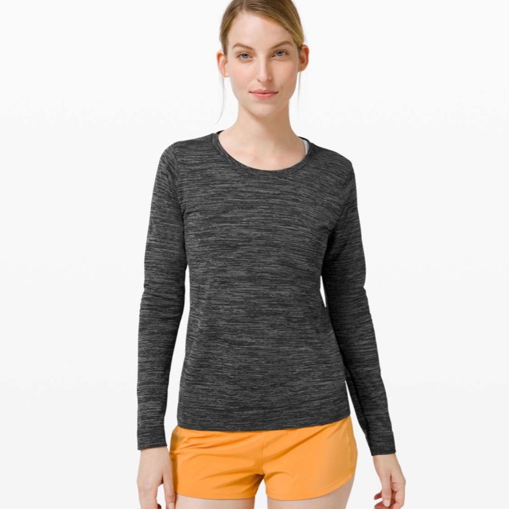 lululemon athletica Gray Fitted Long Sleeve Sweatshirt